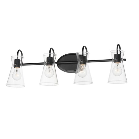Maxim Lighting Ava 4-Light Bath Vanity, Black 12484CLBK